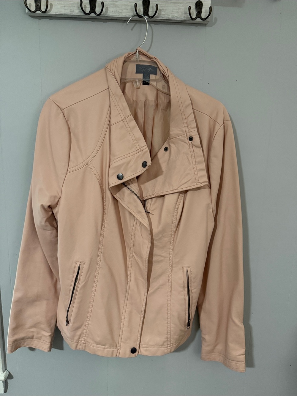 RD Style Light Blush Moto Leather Jacket
